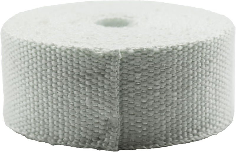 DOBTIM Fireproof Pipe Wrap Insulation 2" Wide X 32' Long, Fiberglass Heat Shield Tape Pipe Webbing for Stove Flue Protector with 2 Clamps, White - Image 4